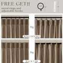 TWODRAPES Pinch Pleated Neutral Linen Curtains 2 Panels Set Living Room Dining Pinch Pleat Back Tab Light Filtering Farmhouse Boho Retro Window Curtain Drapes 84 Inch Length Latte Tan Brown