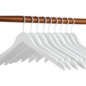 TOPIA HANGER Bride Hanger for Wedding Dress, Premium White Wooden Hangers, 360 Swivel White Hook, Smooth Finish, Extra Smoothly Cut Notches, 10 Pack-CT06W