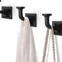 SAILING 3 Pack Coat Hooks - Matte Black Robe Hooks Decorative Wall Hooks for Bathroom Bedroom Kitchen Towel Robe Clothes Cabinet Closet Bathroom Hardware