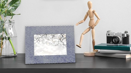 Grey Photo Frame, with Hooks and Brackets, these frames can be Displayed Vertically or Horizontally on a Table or Wall