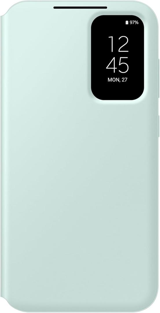 Samsung Galaxy S23 FE S-View Wallet Phone Case, Protective Cover with Card Holder Slot, Finger Tap Display Window, US Version, EF-ZS711CMEGUS, Mint