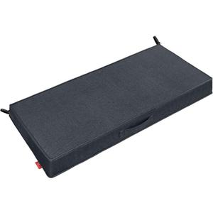 Pcinfuns Outdoor Bench Cushions,59 x 18 x 3 Inch Patio Furniture Water-Resistant Chair Cushion, Loveseat Garden Sofa Settee Couch Swing Pads with Handle and Adjustable Straps, Black Grey