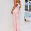 Summer Satin Tube Top Strapless Midi Dress for Women 2025 Formal Ruched Backless Wedding Guest Long Dresses (Pink, M)