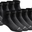 Dickies Men's Dri-Tech Moisture Control Quarter Socks (6, 12, 18 Pairs), Solid Black (12 Pairs), X-Large