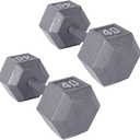 CAP Barbell Cast Iron Hex Dumbbell | Multiple Options (40 lb, Gray, Pair)