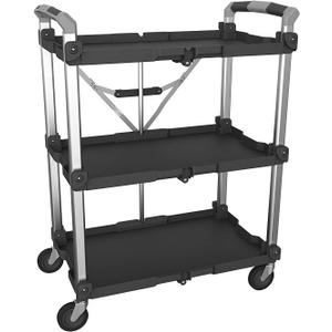 Olympia Tools 85-189 Pack N Roll Collapsible Service Cart, XL, 300LB Capacity, Black