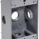 Topaz 5 Hole, Single Gang, Weatherproof Box | 1/2" Electrical Box (Gray)
