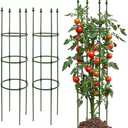 G-LEAF Adjustable Detachable Tomato Cage 3 Pack Tomatoes Plant Support Cages Trellis Garden Sticks/Stakes for Climbing Plants, Vegetables, Fruit, Flowers, 60 inch (Garden Ties Include)