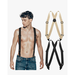 2 Pcs Side Clip Suspenders for Men Under Clothing Hidden Airport Friendly Suspenders Adjustable Plastic Clips for Hiking