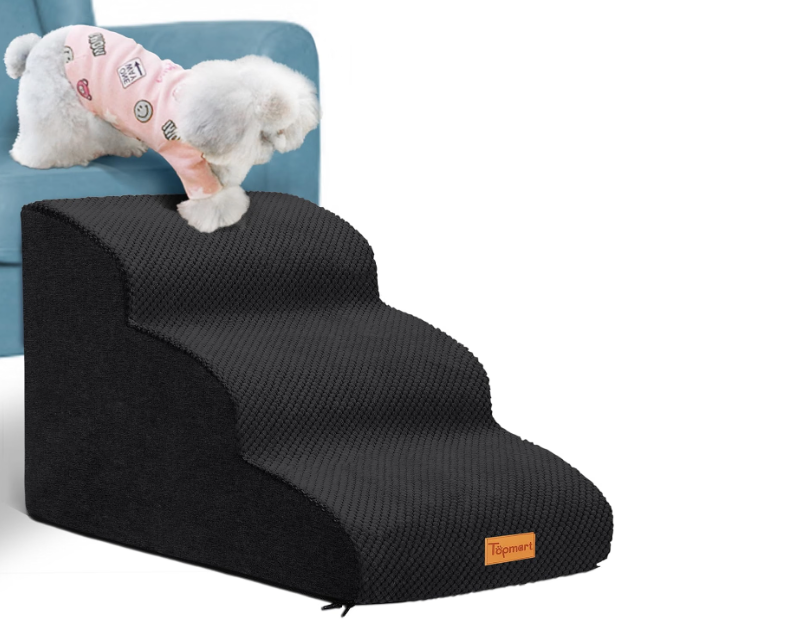 Topmart 3 Tiers Foam Dog Ramps,Non-Slip Pet Step,Extra Wide Deep Dog Stair
High Density Foam Pet Stairs/Ladder,Best for Older Dogs,Cats,Small Pets