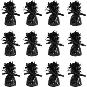 Metallic Wrapped Balloon Weight Pack of 6 (Black)