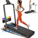 Walking Pad with 15% Incline//Handle Bar/Dual Display, 3.5HP Portable Treadmills for Home Small, Foldable Walking Pad Treadmill with Incline 4 Level, Incline Walking Pad -RGB Light, 350lb Capacity