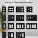 OKAWYC Single Decorator Light Switch Cover Adler Metal Wall Plate, 4-Pack Black 1 Gang Single Rocker, for Receptacle Dimmer Switch GFCI Outlet, Switch Cover Decorative Wallplate, Durable