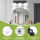 Bathroom Light Fixtures, Matte Black Bathroom Lighting Fixtures Over Mirror, Modern Vanity Light with White Glass Shade, Restroom Lighting Fixtures, 3-Light 22-inch