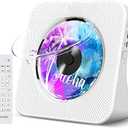 Gueray Portable CD Player with Bluetooth, Desktop CD Music Players for Home Builtin Double HiFi Sound Speakers, Support AUX&USB FM Radio Cool Men's Christmas Birthday Gifts,Gifts for Music Lovers