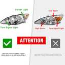 for 2005-2006 Toyota Camry Headlights Assembly Chrome Pair OE 81150-06180/8111006180, Halogen, W/O bulbs, IP67, Plug & Play, clear lens, Polycarbonate lens, Sealed