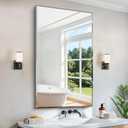 CILIBER Beveled Mirror, 24x40 Frameless Beveled Bathroom Mirrors for Wall, 3mm Tempered Glass Rectangle Vanity Mirror with Beveled Edge, Crystal-Clear, Hangs Horizontally or Vertically