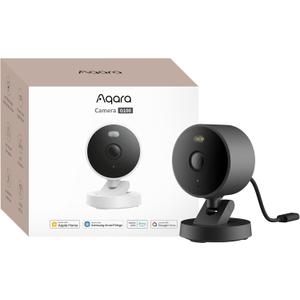 Aqara G100, 2K Indoor/Outdoor Security Camera, HomeKit Secure Video, 2-Way Audio, Spotlight Color/IR Night Vision, AI Detection, 140 FOV, Wi-Fi 6, Supports HomeKit, Alexa, Google and IFTTT, Black