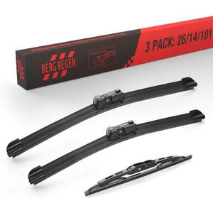 BERG REGEN 3 Wipers Windshield Wiper Blades, Replacement for Chevrolet Chevy Trax Buick Encore 2021-2014 Opel Mokka 20-12 All-Season Automotive OEM Wiper Blades Set - 26"/14"/10" (Set of 3)