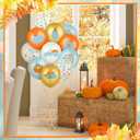 100 Pcs 12 Inches Little Pumpkin Baby Shower Balloons, a Little Pumpkin Is on The Way Fall Balloons Orange Blue Maple Leaf Balloon Garland with Confetti for Birthday Party Thanksgiving Decorations