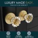 Mega Handles Feerie Crystal Door Knobs - 2 Pack Heavy Duty Dummy Door Knob, Non-Turning Dummy Door Knobs for Hallway Closet & French Doors, Single Side, Fits All Standard Door Sizes - Satin Brass
