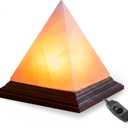 Himalayan Pink Salt Pyramid Lamp 7 Inch Tall with Dimmer Switch, Handcrafted Natural Crystal Salt Lamp, Warm Yellow Glow Night Light for Bedroom, Office & Home Decor Gift