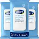 Cetaphil Face and Body Wipes, Gentle Skin Cleansing Cloths, 25 Count , for Dry, Sensitive Skin, Flip Top Closure, Great for the Gym, Travel, in the Car, Hypoallergenic, Fragrance Free 3 Piece