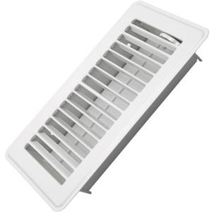 4" x 8" Floor Register - Heavy Duty Steel Walkable Floor Vents - Easy Adjust Air Supply Lever - Vent Covers for Home (White)