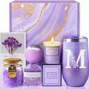 Birthday Gifts for Women Best Friend - Relaxing Lavender Spa Gift Basket, Gifts for Women Who Have Everything, Christmas, Valentine's Day, Galentines Day Gifts, Mothers Day Gifts for Mom Grandma(M)
