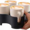 Muldale Reusable Drink Carrier 4 Cup - UK Made Drink Caddy Portable Mug Carrier - Sturdy RV Cup Organizer and Travel Coffee Tray - Spill Resistant - Perfect for Camping