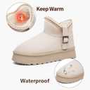 FINIWOR Snow Boots for Women Waterproof, Warm Fur Lined Mini Womens Boots Winter, Fall Ankle Boots Platform Non-slip (7, Apricot)