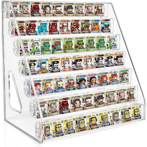 Clear Display Shelf for Funko Bitty Pop! Mini Collectible Toys Display Shelf Compactable with Doorables-7 Layers