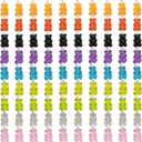 TIHOOD 100 PCS Resin Gummy Bear Pendant Colorful Candy Charms Cartoon Keychains Necklace Charm Cute Bracelet Accessories for Child DIY Craft