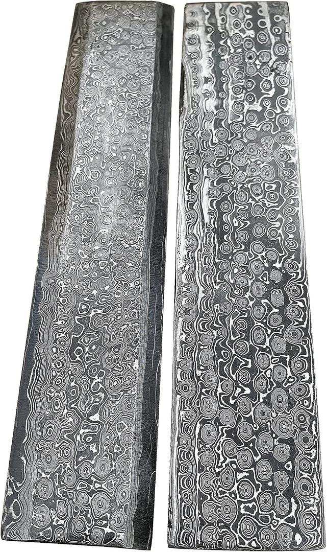San Mai Raindrop Damascus Bar Billet Raindrop San Mai Bar Billet Steel 10"x2"inch Bush Crafts Knife Making Handmade