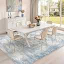 Area Rugs 8x10 Living Room Rug Washable No Slip Low Pile Soft Thickness Large Carpets Indoor Floor Covering for Bedroom Dining Modern Abstract Home Office Decor Blue