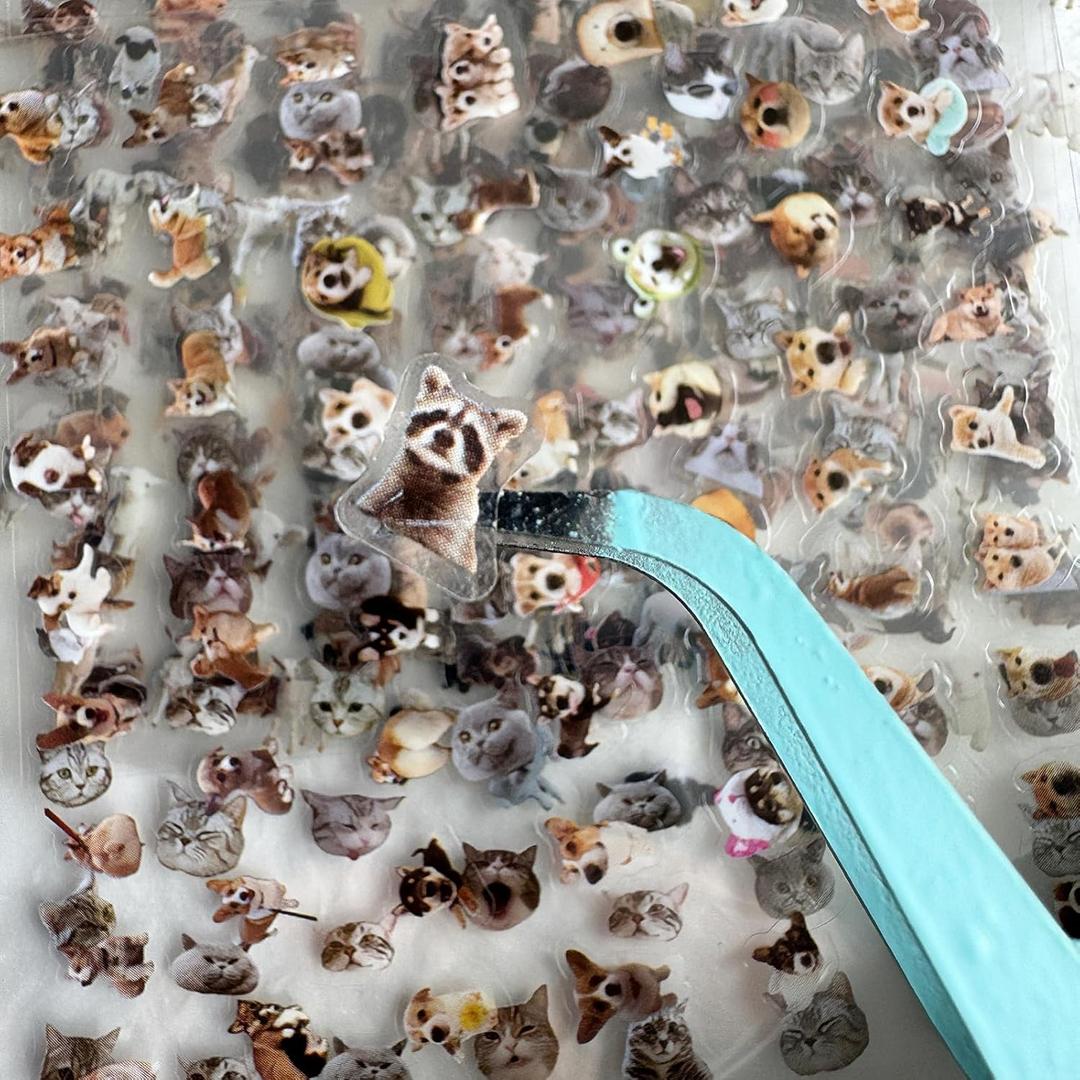 2000+ Mini Stickers Pack, 36 Sheets Tiny Animal & Cute Pet Stickers with Tweezer, 5mm Small Stickers for Journals, Planners, Scrapbooking, DIY Decoration