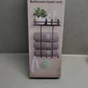 Towel Racks for Bathroom, Towel Rack Wall Mounted with Metal Shelf and 5 Hooks for Small Bathroom, Towel Holder for Bathroom, Bath Towel Storage for Rolled Towels Organizer, Black