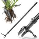Weed Puller Tool 45" All-Metal Stand Up Heavy Duty Weeder Hand Tool with 4-Claw Steel Head & Long Handle, Garden Weeding Tool for No Bending or Kneeling, Back & Knee Friendly, Easily Removes Weeds
