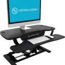 VERSADESK PowerPro 36 x 24 Standing Desk Converter | 7.75 - 23.5 Electric Height Adjustable Sit to Stand Desk Riser w/Keyboard Tray & USB Hub - Ergonomic Workstation for Home & Office, Black