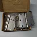 KOLET Ball Bearing Gold Door Hinges, 3.5 Inches Heavy Duty Stainless Steel Door Hinges, 5/8'' Radius Corner Hinges, Smooth and Quiet, Non Removable Pin, Satin Silver, 6 Pack