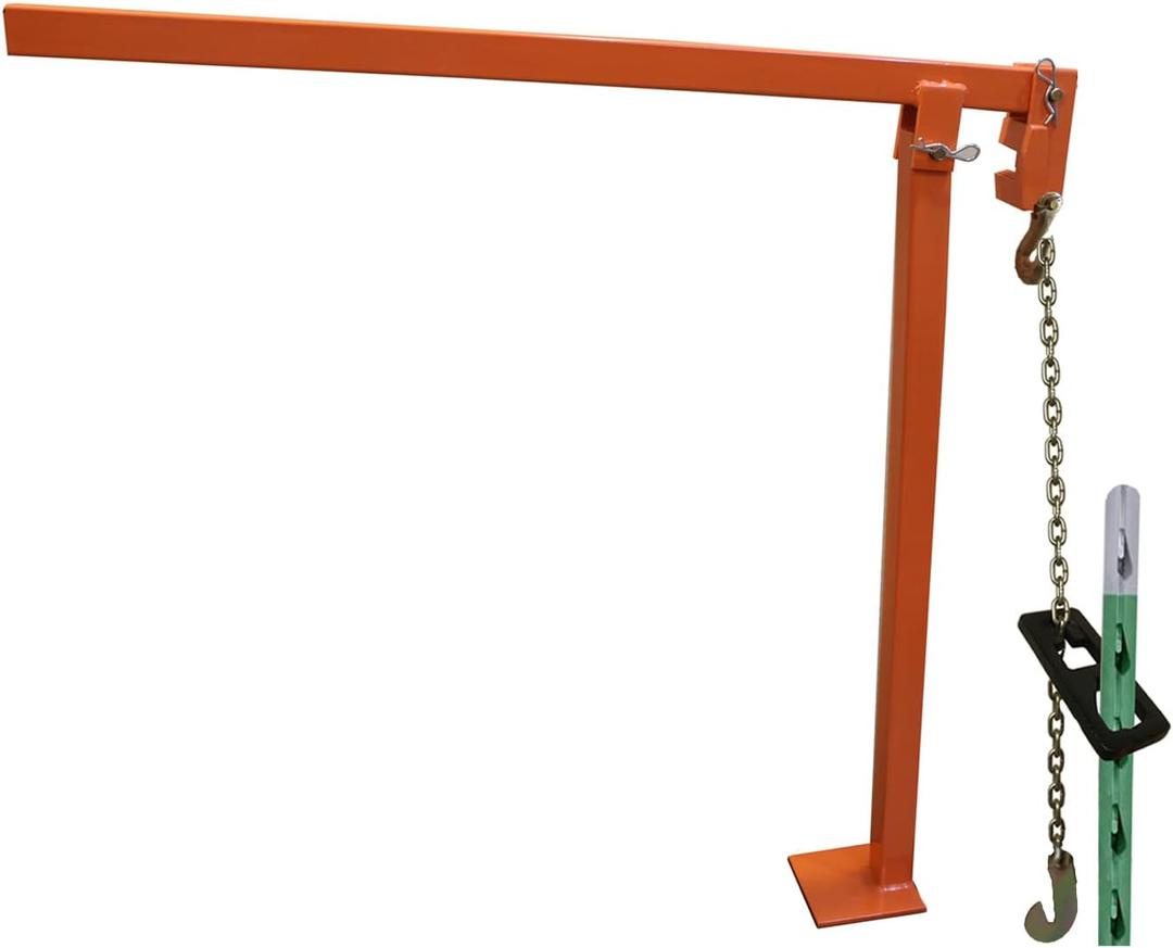 T Post Puller Fence Post Puller Heavy Duty Fence Post Puller with 47" Lifting Chain & T Post Puller Plate Puller T Post Puller for Round Fence Posts T Stakes Sign Post & Tree Stump