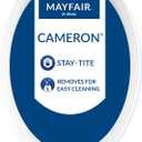Mayfair Cameron White Toilet Seat, Non Slip Heavy Duty Wood, Easy Clean, Made in USA, Elongated