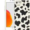 Case Compatible with iPhone SE/7/8, Cute Pretty Print Protective Silicone Case for Girls Women, Ultra-Thin Shockproof Soft Girly Phone Cover for iPhone SE/7/8 - Cow Print
