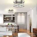 EAPUDUN Flush Mount Ceiling Light, 12inch 2-Light Modern Close to Ceiling Light Fixture, Brushed Nickel Finish with Clear Glass Shade for Hallway Entryway Bedroom Porch FMA1412-BNK