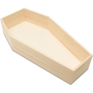 Halloween Coffin Shaped Tray 17-3/4-inch, Pack of 1 Blank Wood Coffin Shelf Large for Charcuterie Board and Coffin Decor, by Woodpeckers