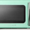 Galanz GLCMKZ11GNR10 Retro Countertop Microwave Oven with Auto Cook & Reheat, Defrost, Quick Start Functions, Easy Clean with Glass Turntable, Pull Handle, 1.1 cu ft, Green