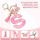RONGFY Letter Accessories for Owala Water Bottle 24/32/40oz,Initial Charm、Lipstick Holder and Handle Strap for Owala and Stanley Cup Accessories (R, Pink)