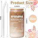 Gifts for Grandma from Granddaughter Unique Grandmother Cup with Engraving Cups Lid Best Grandma Ever Presents for Birthday Mothers Day Gifts for Grandmother, 16 oz Glass Coffee Cup