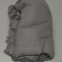 KyraHome 100% Organic Cotton Blanket 90"x90" Queen Muslin Blankets for Adults, Bed, Plant Dyed, Breathable Gauze Bedspread, Coverlet, All Season, Light Grey