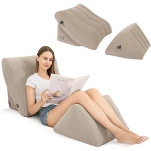 Inflatable Wedge Pillow Set, Inflatable Bed Wedge Pillow Set for Sleeping, Adjustable Sitting Pillows for Back, Leg Pain Relief, GERD, Acid Reflux & Anti Snoring